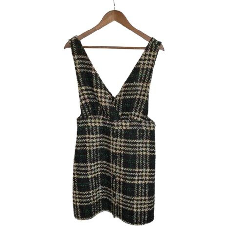 Lili Sidonio Womens Plaid Pinafore Jumper Dress Size S Twee Preppy Dark Academia